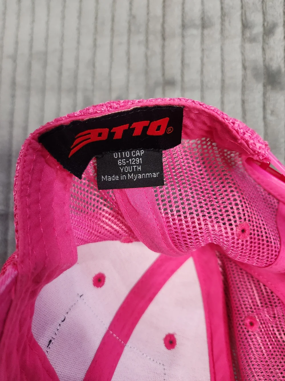 Turbo Cone Pink Mesh Trucker Hat youth one size